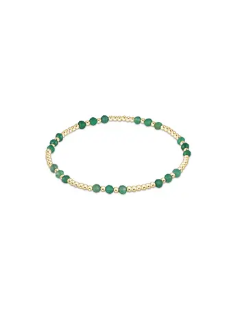 enewton Gemstone Gold Joy Pattern 3mm Bead Bracelet-Green Onyx