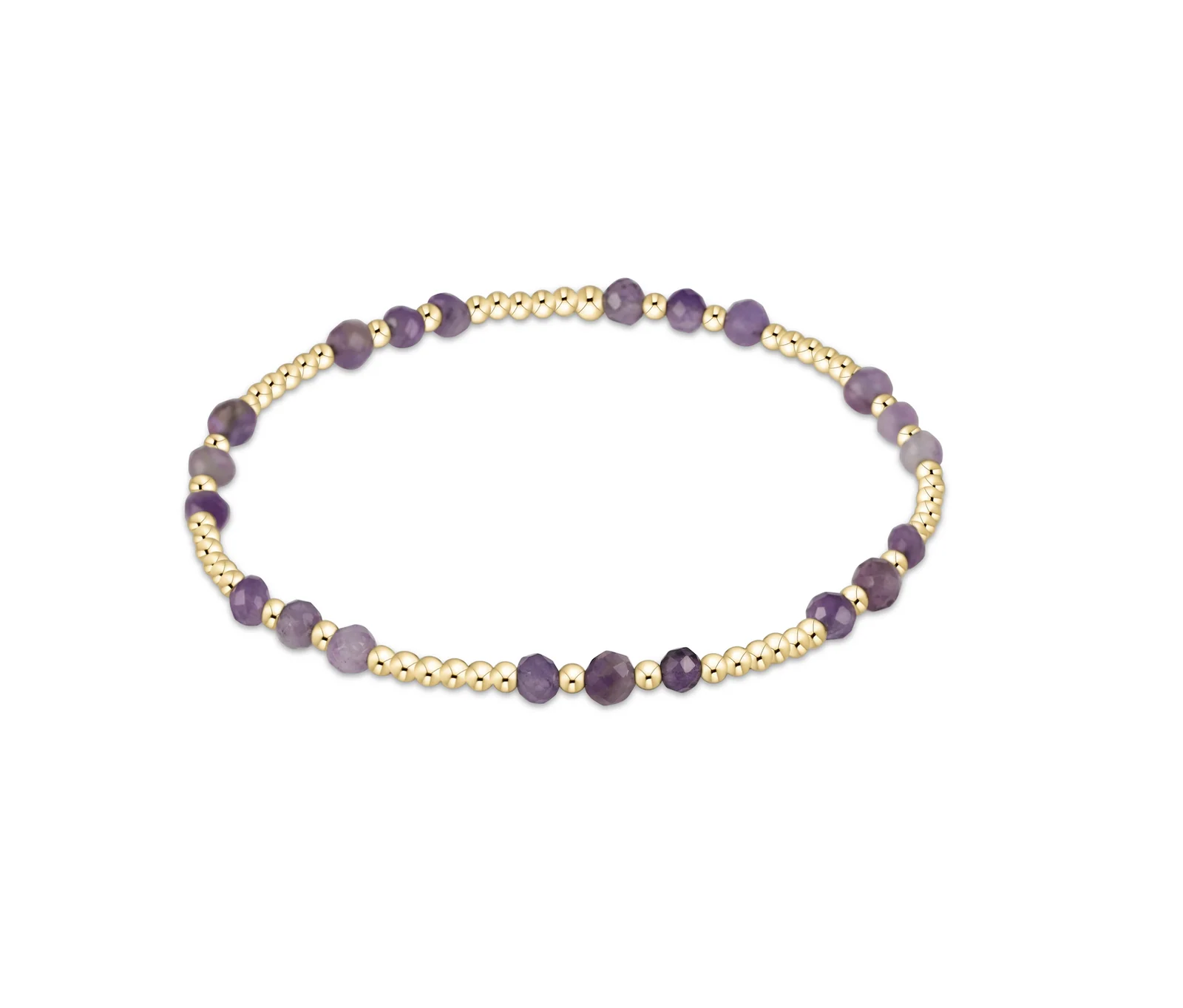 enewton Gemstone Gold Joy Pattern 3mm Bead Bracelet-Amethyst