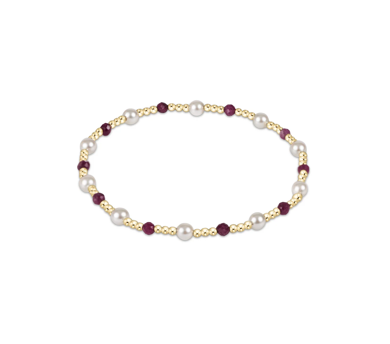 enewton Pearl Sincerity Pattern 4mm Bead Bracelet-Ruby