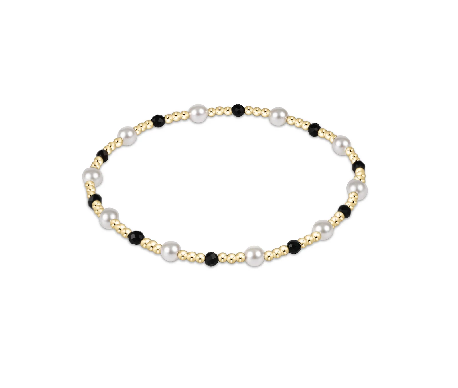 enewton Pearl Sincerity Pattern 4mm Bead Bracelet-Faceted Onyx