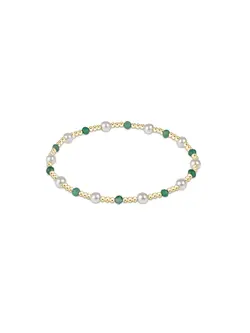 enewton Pearl Sincerity Pattern 4mm Bead Bracelet-Green Onyx