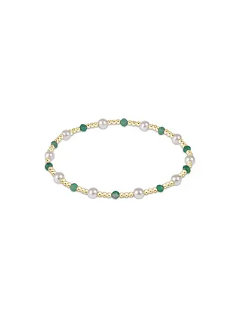 enewton Pearl Sincerity Pattern 4mm Bead Bracelet-Green Onyx