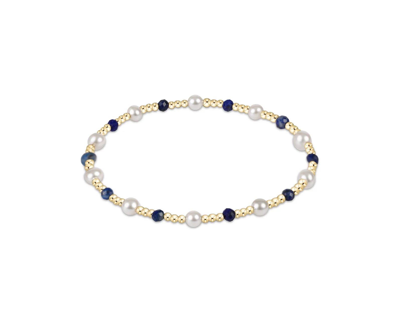 enewton Pearl Sincerity Pattern 4mm Bead Bracelet-Lapis