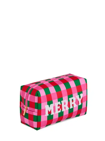 Cara Checkered Merry Zip Pouch