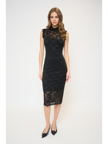 Central Park West Stella Sleeveless Lace Midi Dress