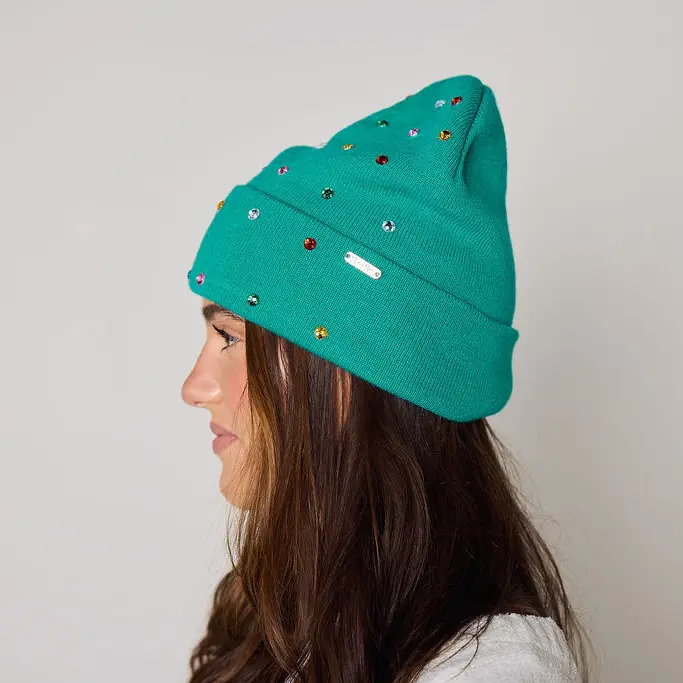 Packed Party Decked in Emerald Beanie and Mittens Set