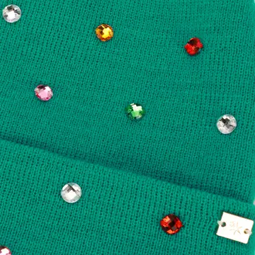Packed Party Decked in Emerald Beanie and Mittens Set