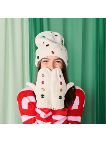 Packed Party Snow Cute Sparkle Beanie and Mittens