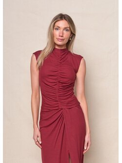 Stateside 2x1 Fine Rib Ruched Sleeveless Top