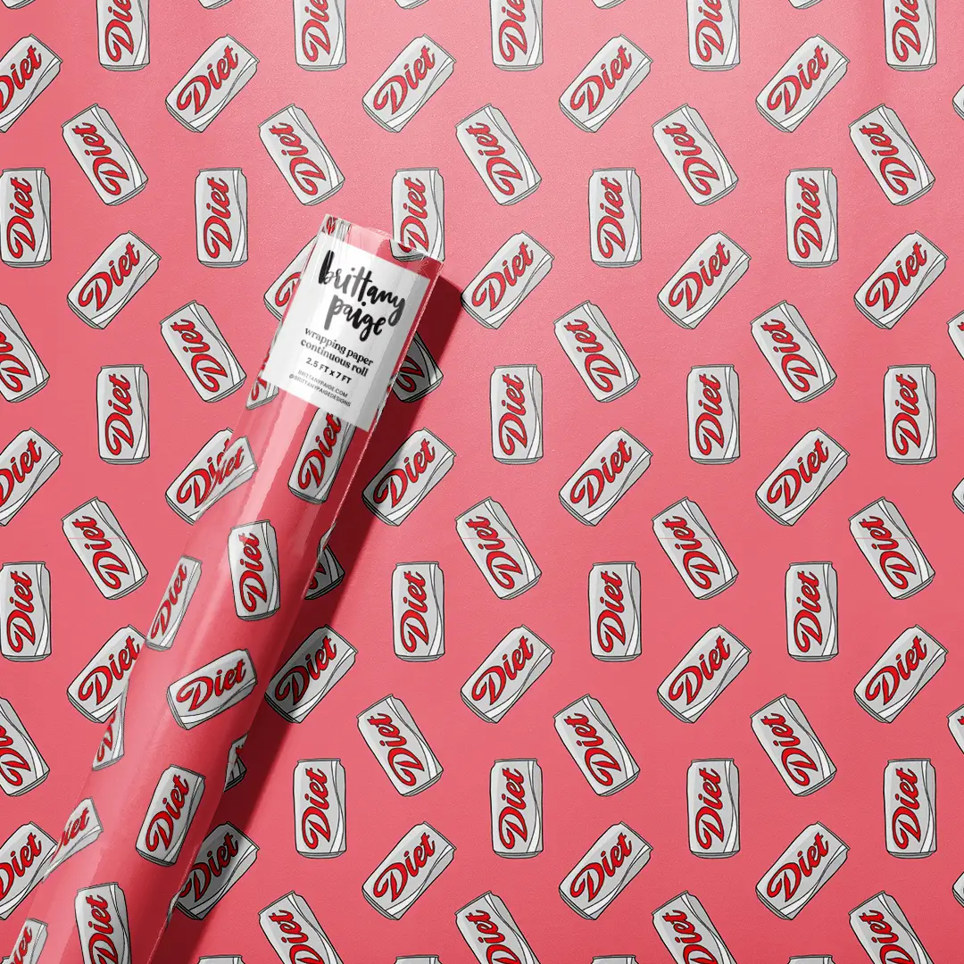 Brittany Paige Diet Soda Can Wrapping Paper Roll