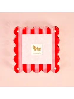 The Darling Effect Peppermint Stripes Square Scalloped Frame