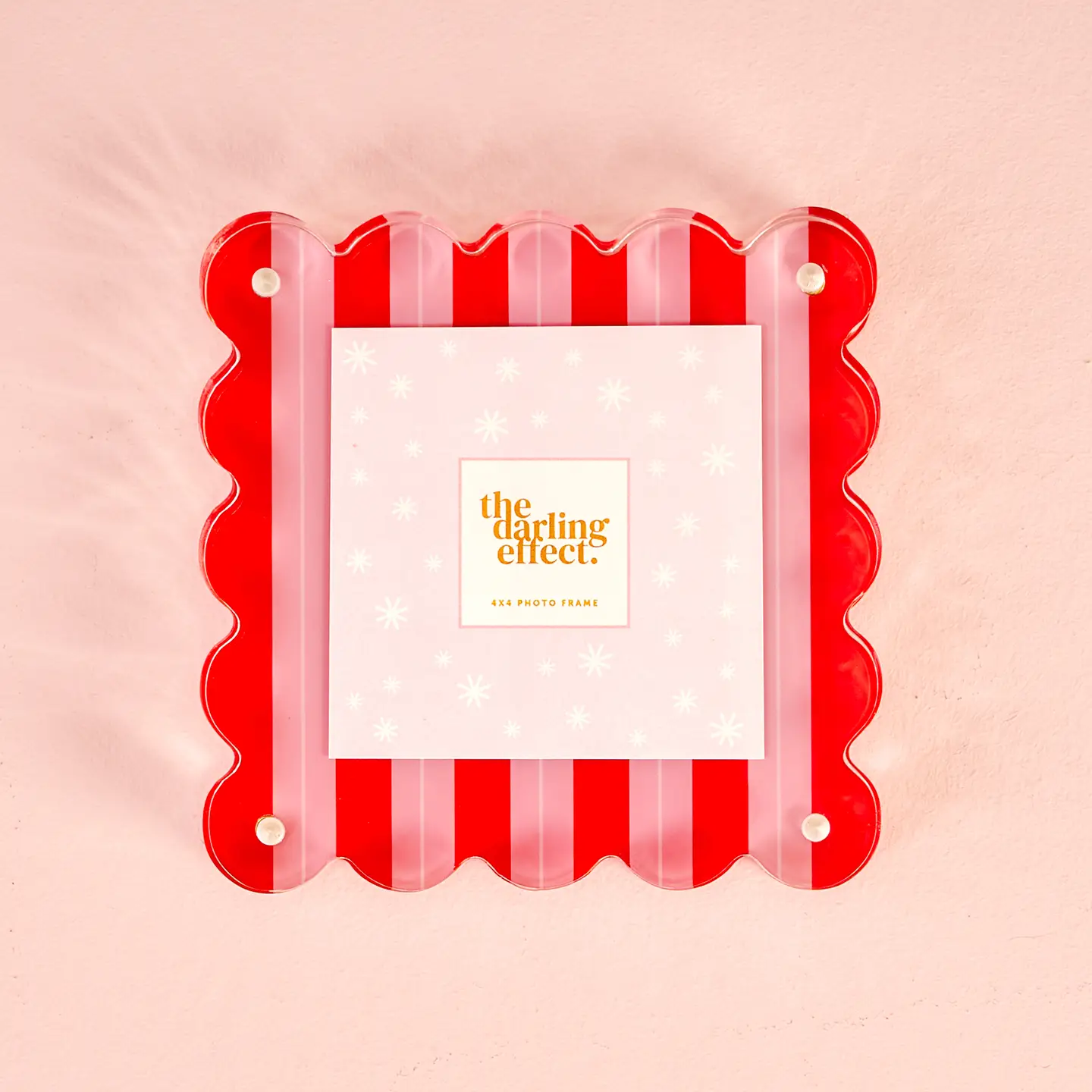 The Darling Effect Peppermint Stripes Square Scalloped Frame
