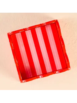 The Darling Effect Peppermint Stripes Scallop Trinket Tray