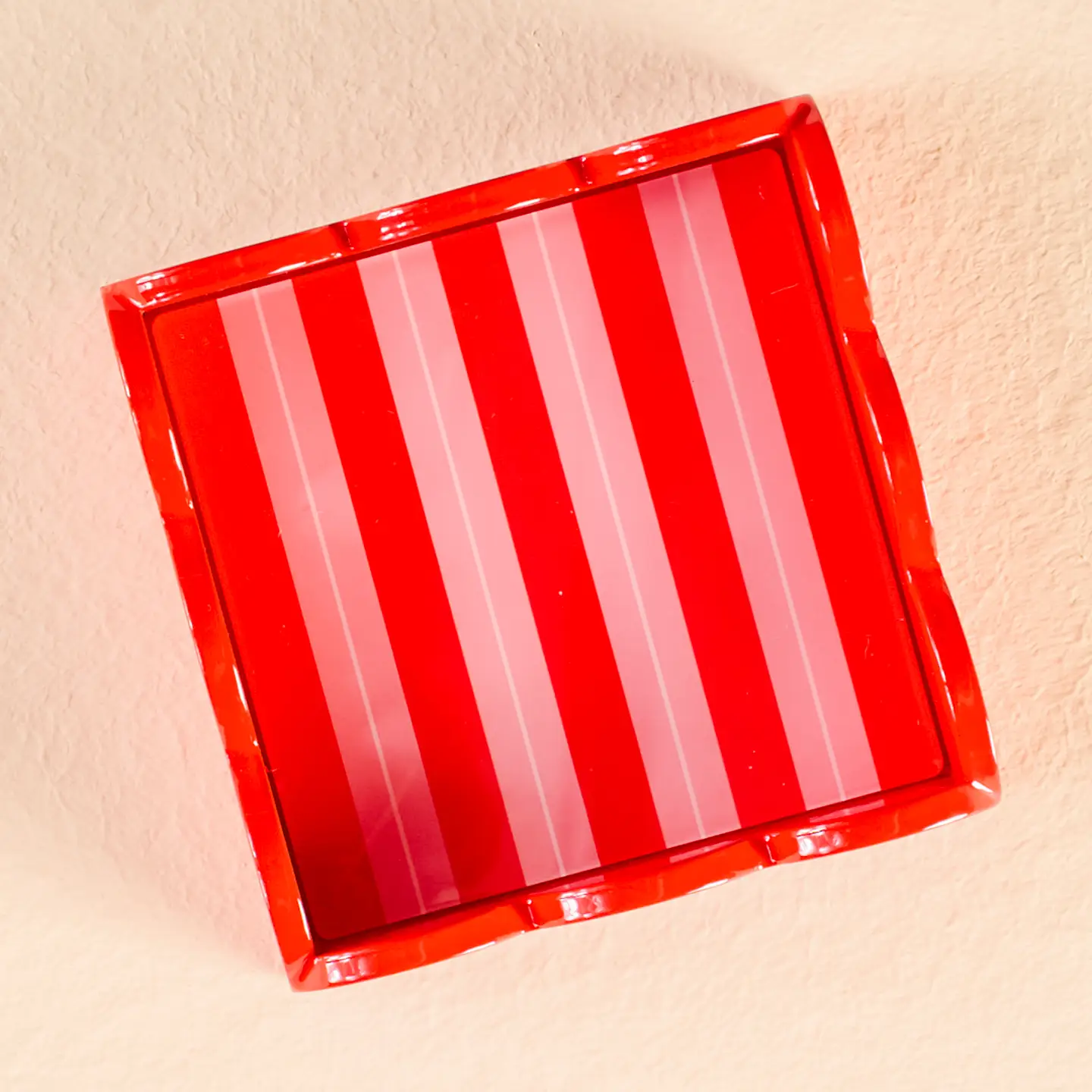 The Darling Effect Peppermint Stripes Scallop Trinket Tray