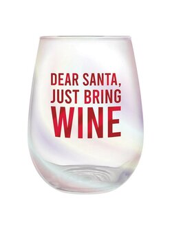 Dear Santa Wine Glass