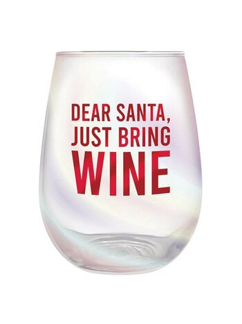 Dear Santa Wine Glass