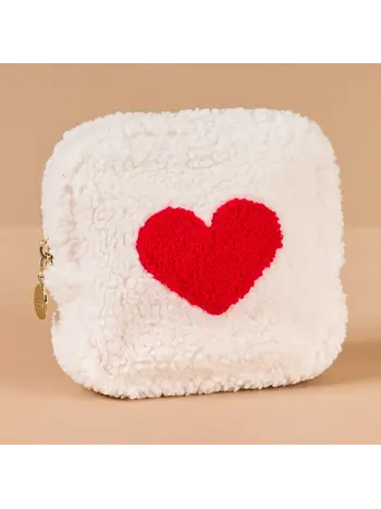 Darling Effect Red Heart Square Teddy Pouch