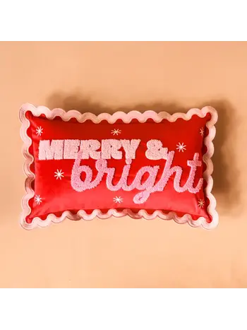 The Darling Effect Merry + Bright Scalloped Throw Pillow