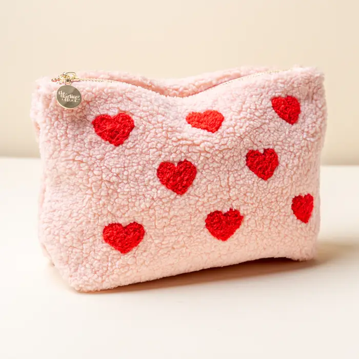 Darling Effect Hearts Pink Teddy Pouch
