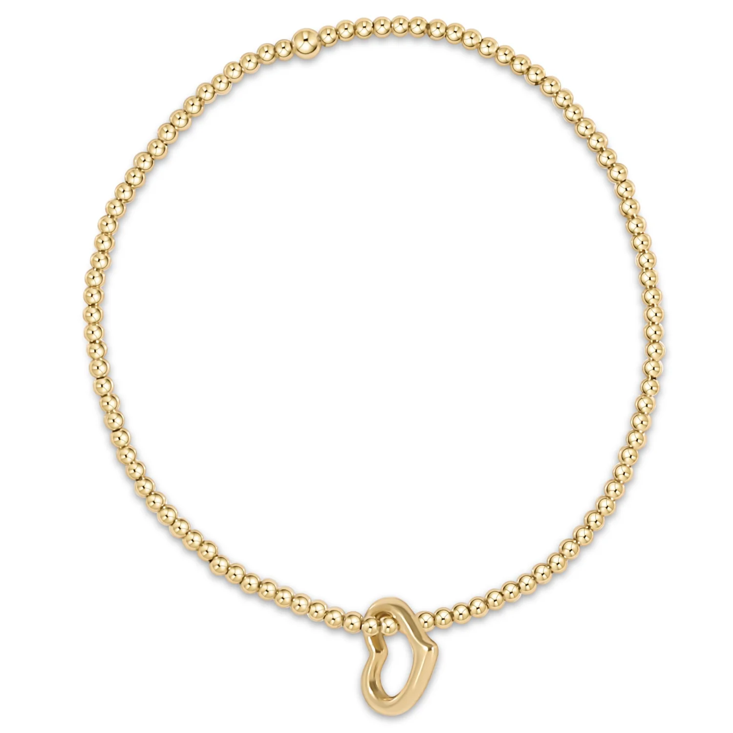 enewton Classic Gold 2.5MM Bead Bracelet-Love Gold Charm