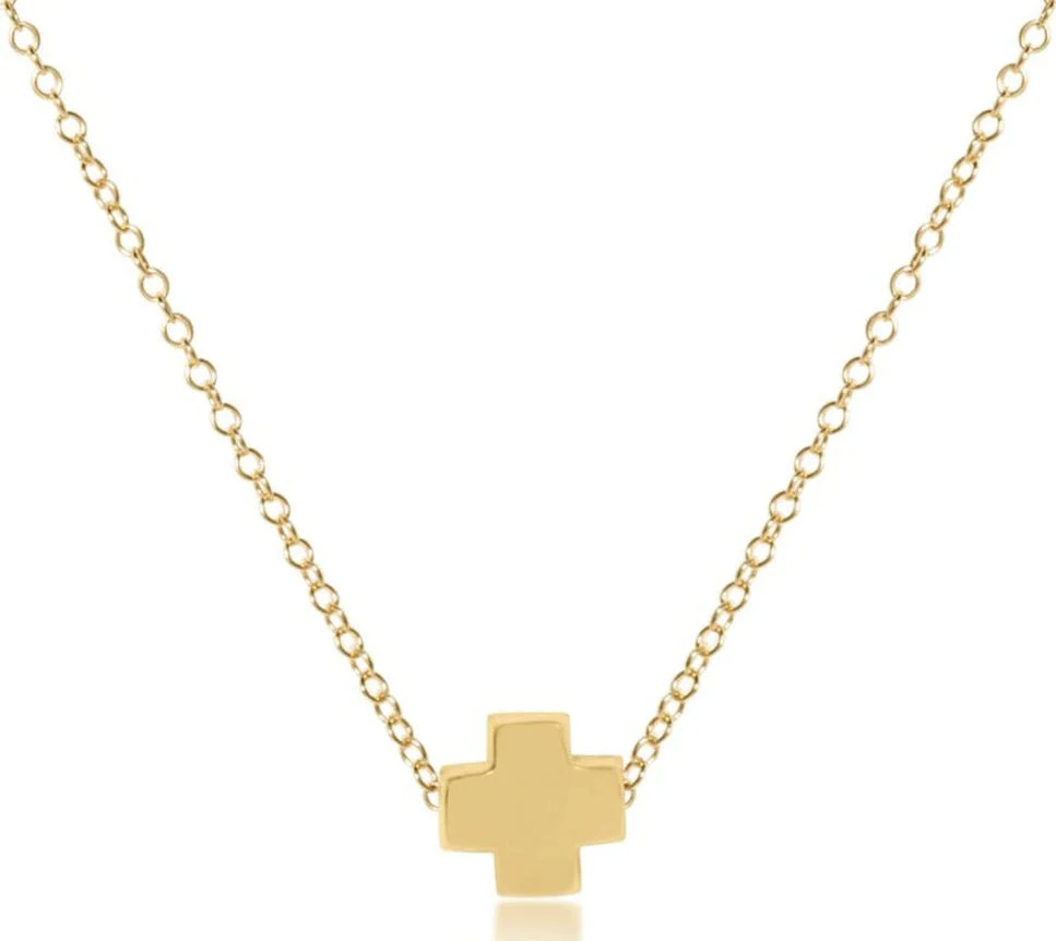 enewton 16" Necklace Gold-Signature Cross Gold