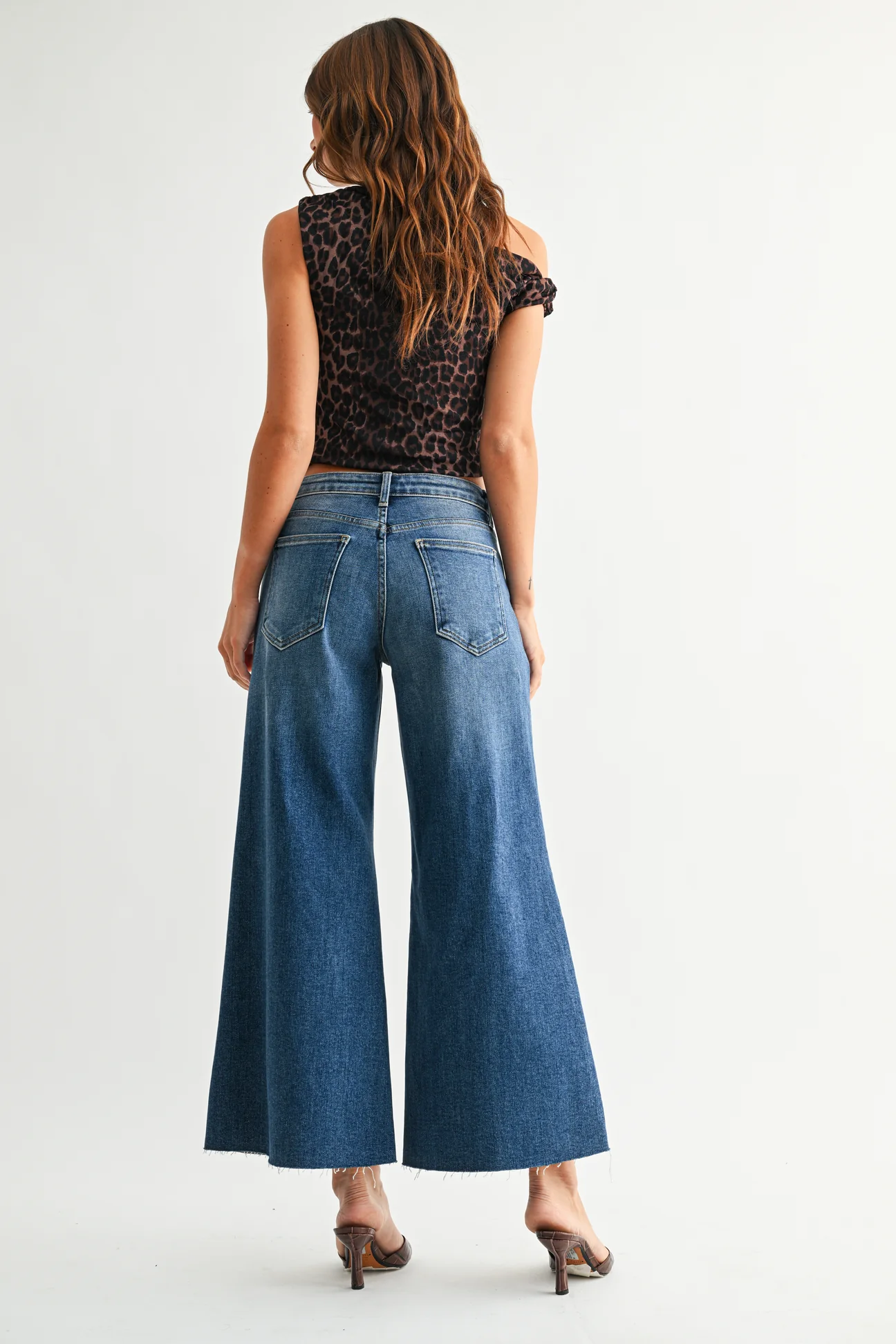 Just Black Denim Wide Leg Flare Crop