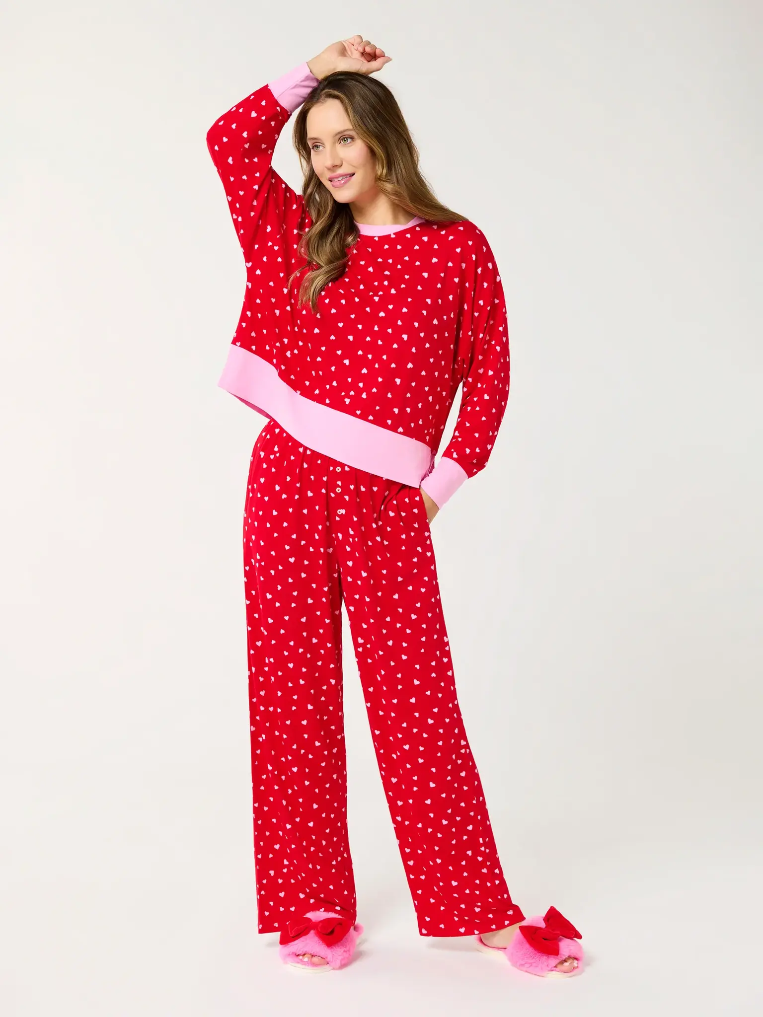 Mini Hearts Jersey Knit PJ Set