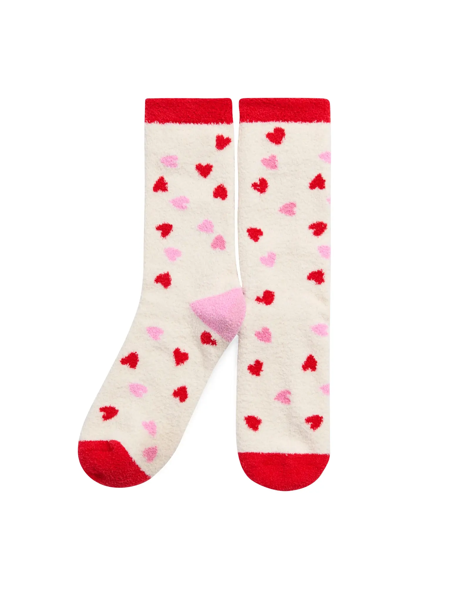 Candy Heart Socks-Ivory