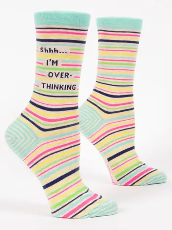 Blue Q Shhh…I’m Overthinking Crew Socks