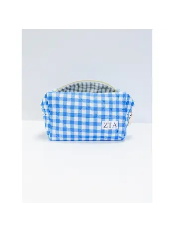 Duo Threads Sorority Gingham Quilted Makeup Bag