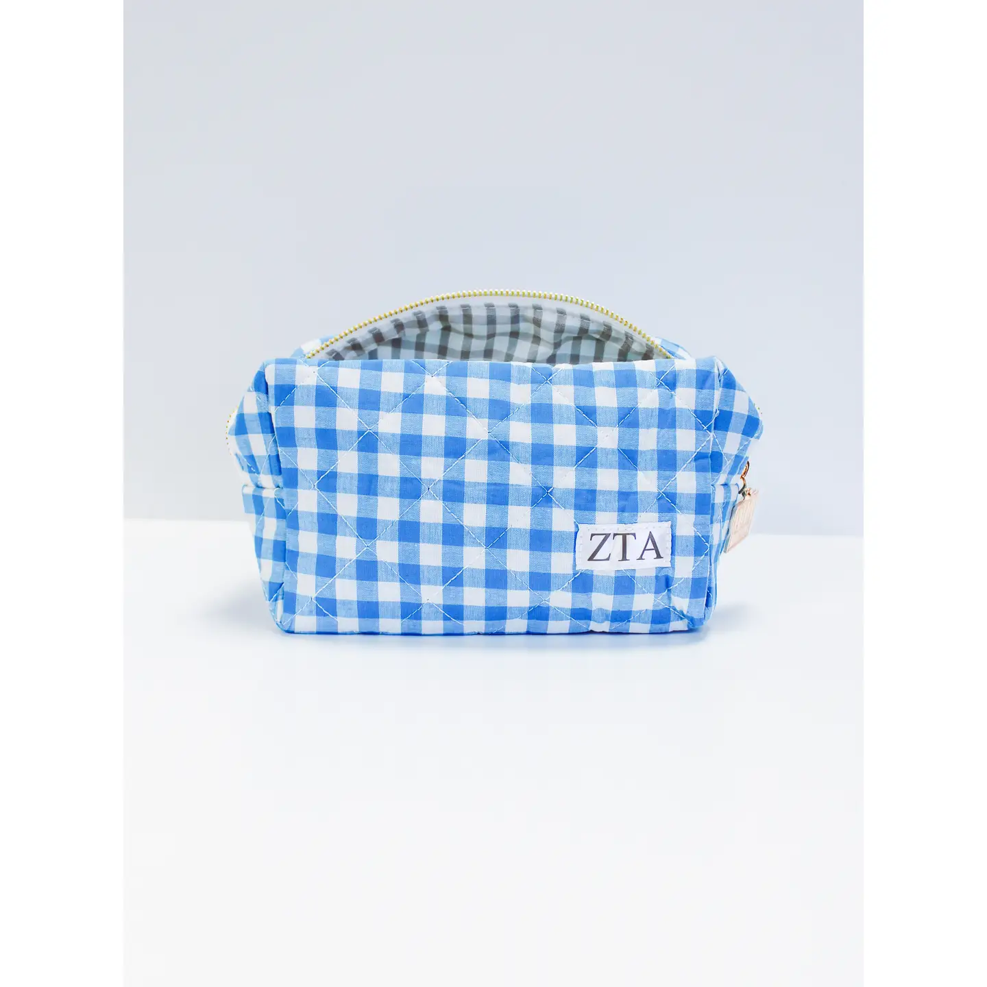Duo Threads Sorority Gingham Quilted Makeup Bag