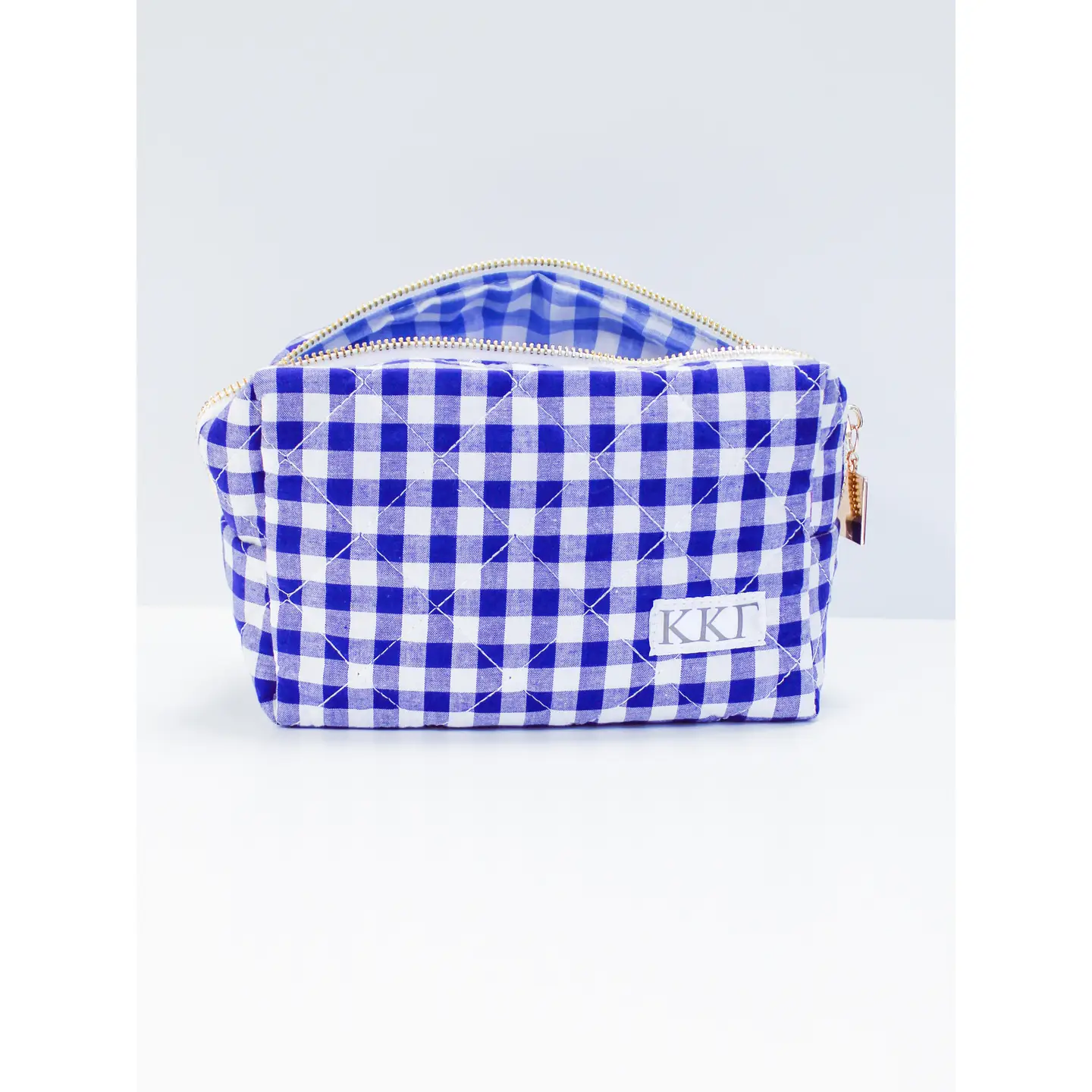 Duo Threads Sorority Gingham Quilted Makeup Bag