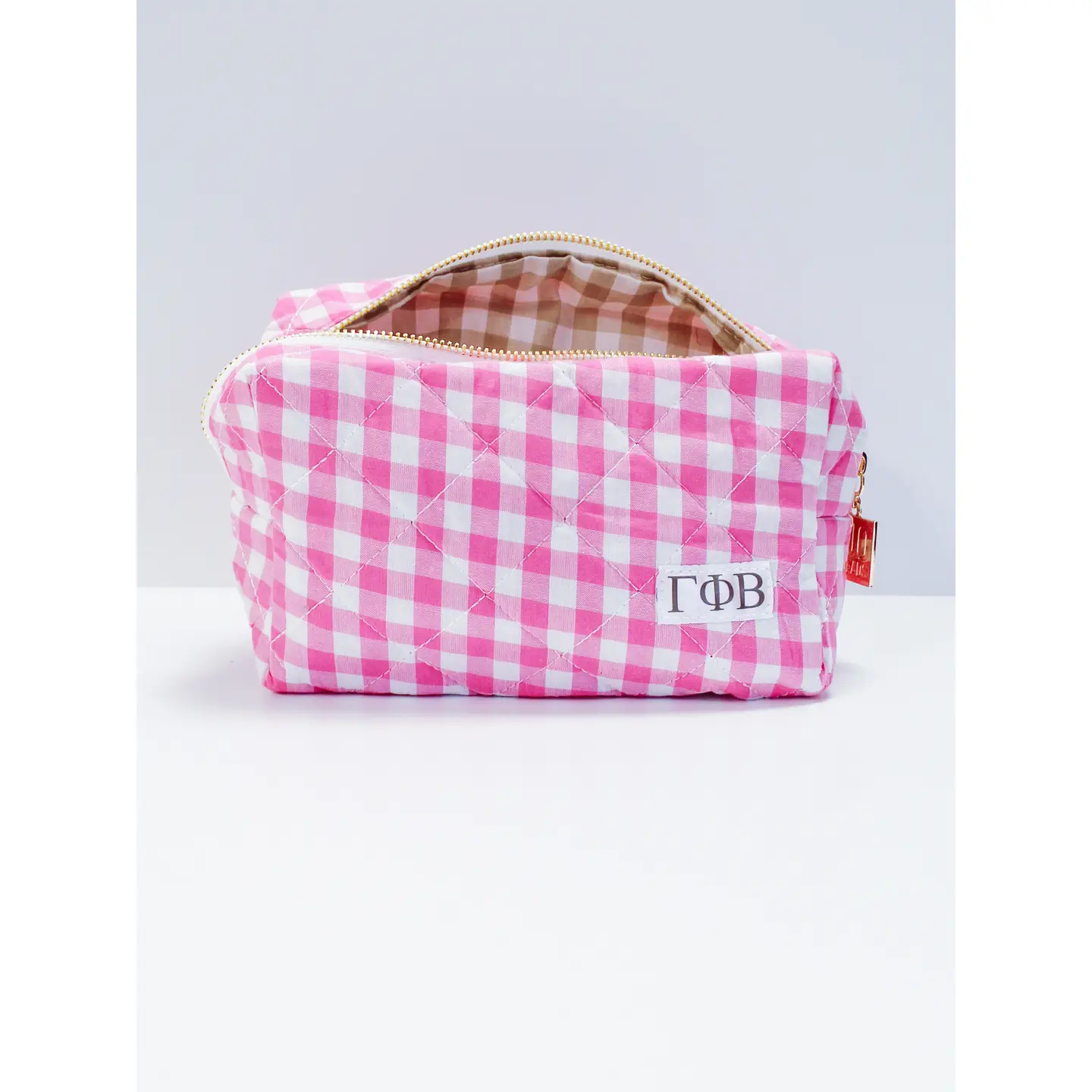 Duo Threads Sorority Gingham Quilted Makeup Bag