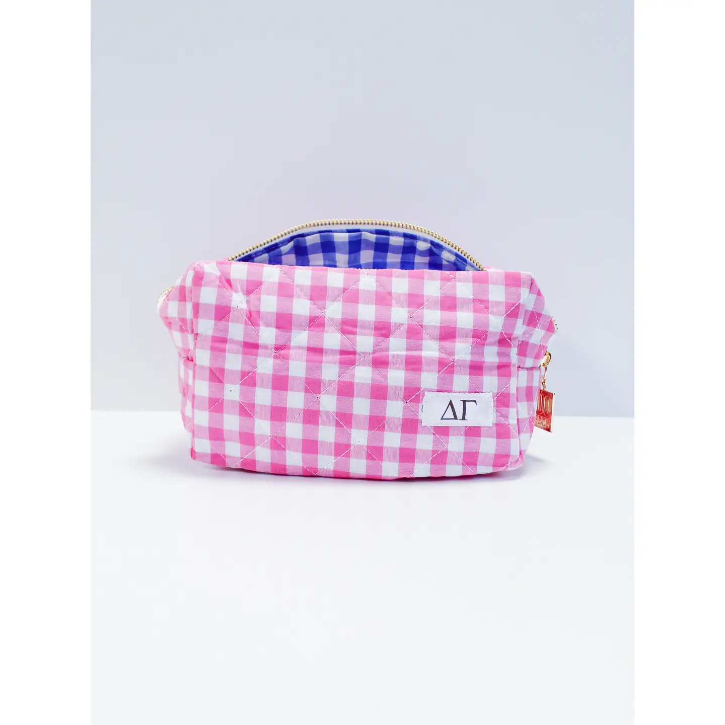 Duo Threads Sorority Gingham Quilted Makeup Bag