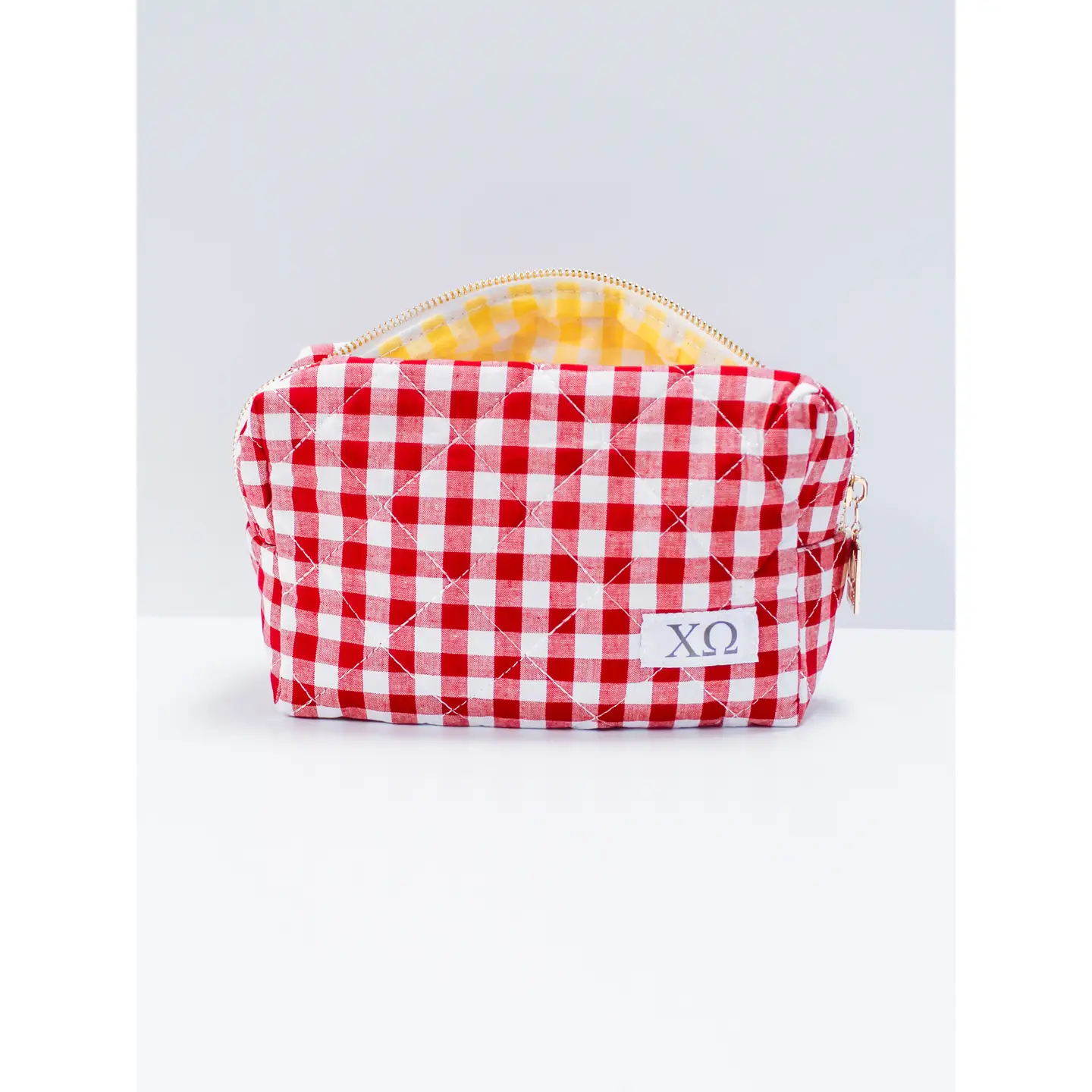 Duo Threads Sorority Gingham Quilted Makeup Bag