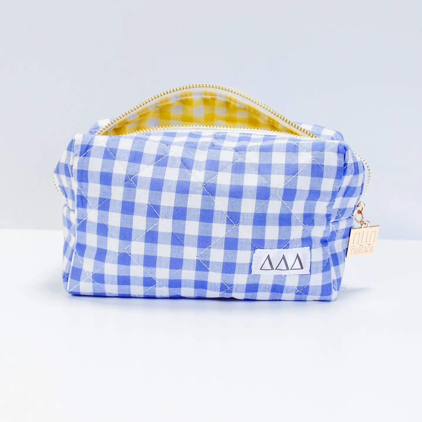 Duo Threads Sorority Gingham Quilted Makeup Bag