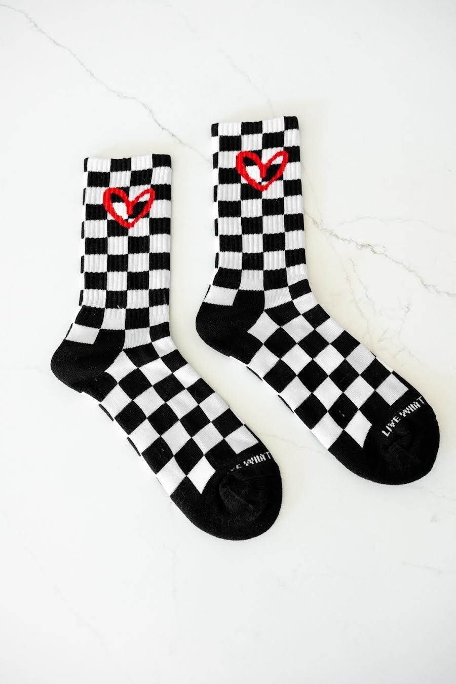 House of Shan Imperfect Heart Checkered Socks