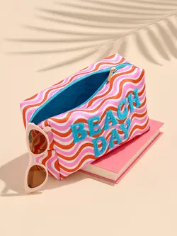 Beach Day Large Zip Pouch, Multi