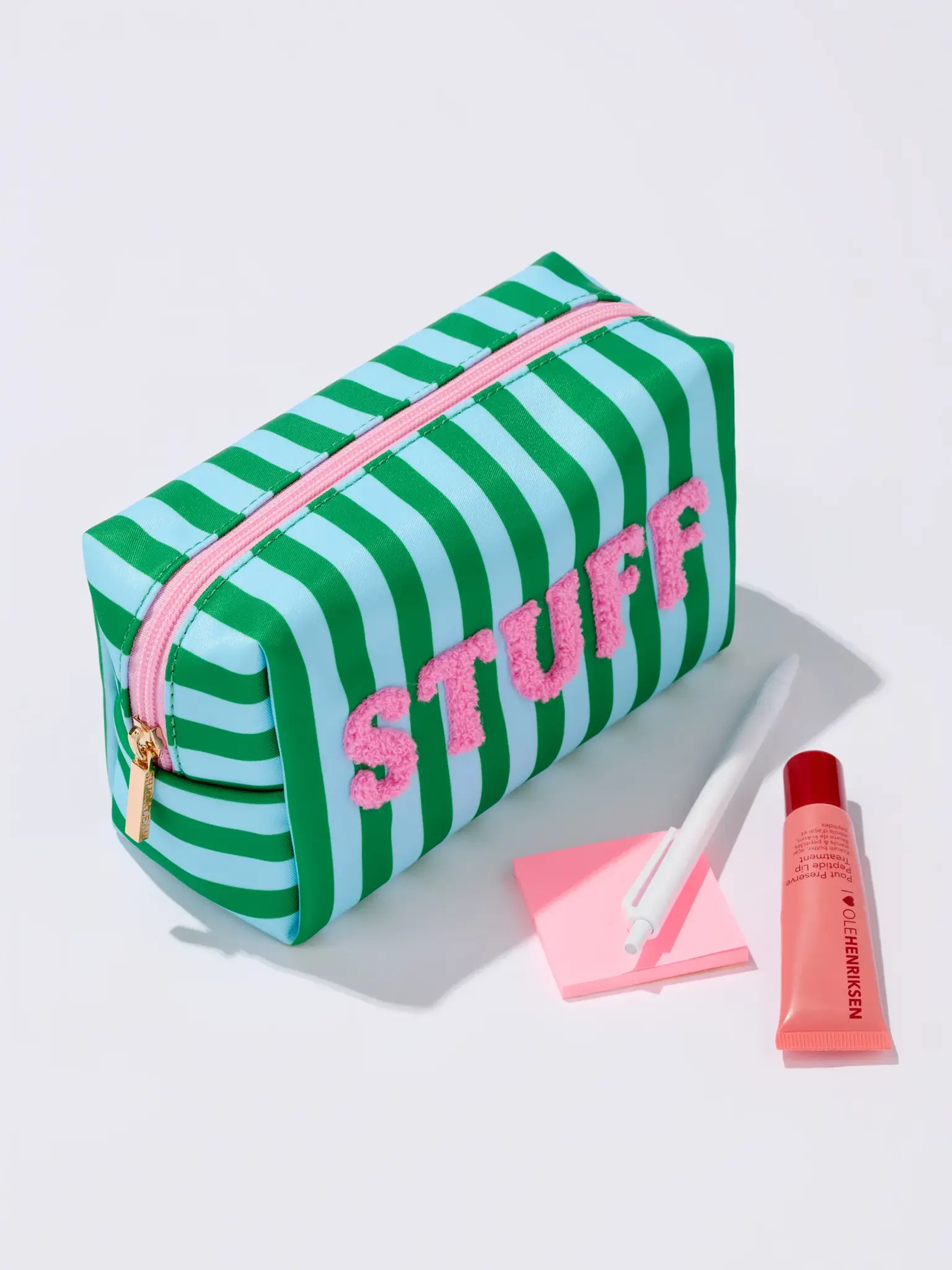 Stuff Small Zip Pouch, Turquoise