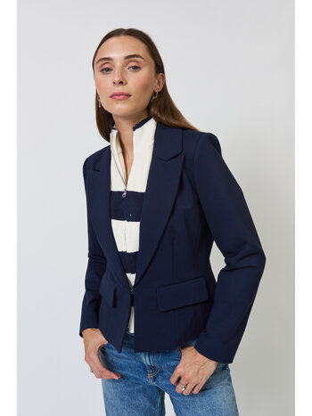 Central Park West Chelsea Rugby Stripe Sweater Dickey Jacket