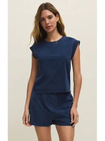 Z Supply Camino Jersey Denim Top