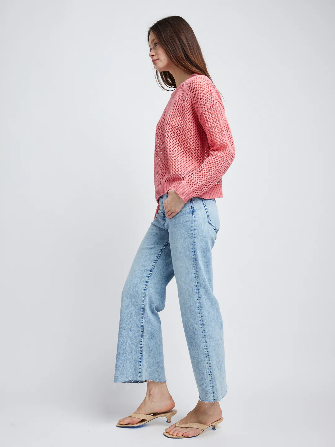 Self Contrast Alanna Fishnet Sweater