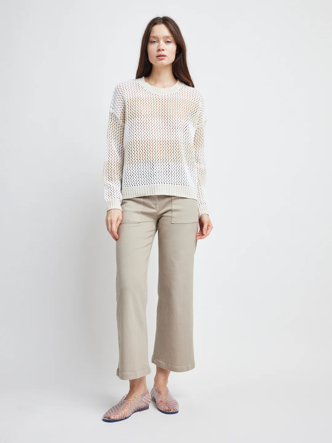 Self Contrast Alanna Fishnet Sweater