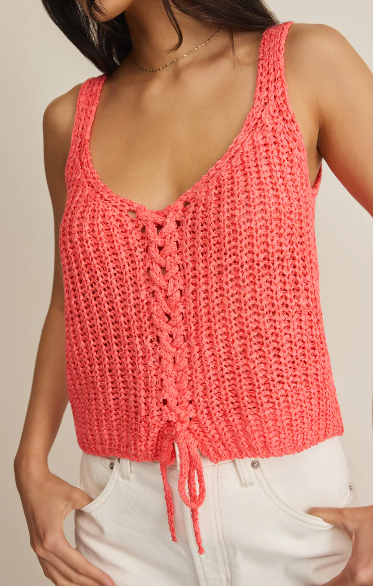 Z Supply Tate Lace Up Sweater