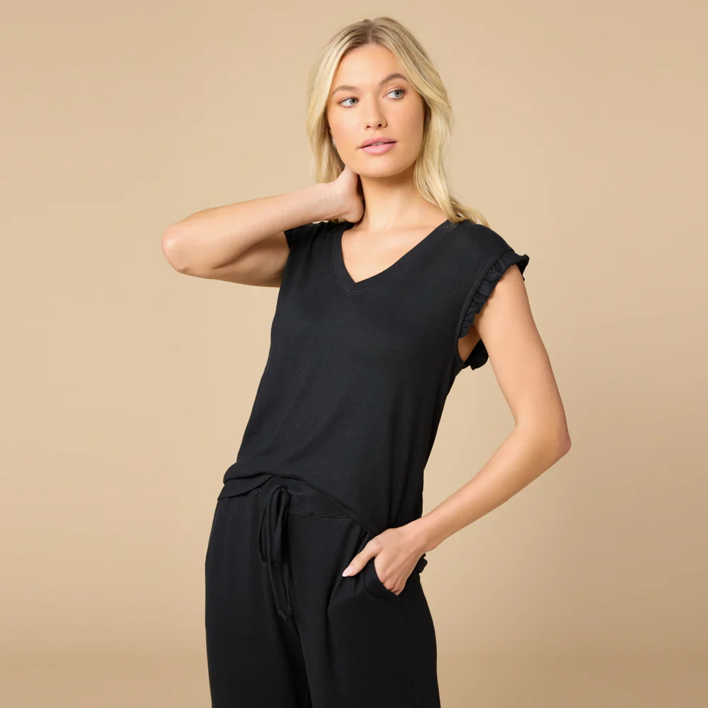 Softies Dream Ruffle V-Neck w/Cropped Pant