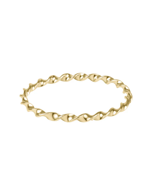 enewton Classic Gold Twisted Thin Band Ring