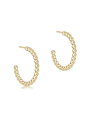 enewton Beaded Classic 1" Post Hoop-2MM Gold