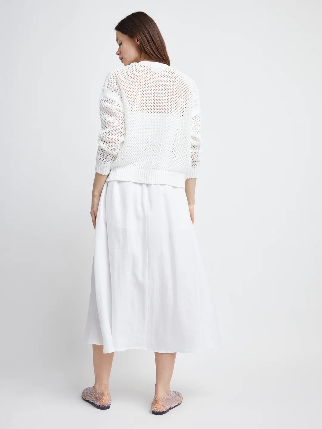 Self Contrast Maggie Fishnet Cardigan