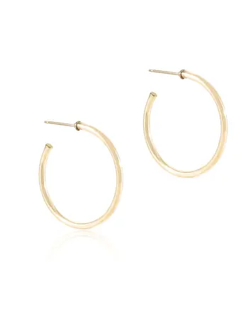 enewton Round Gold 1.25" Post Hoop-2MM Smooth