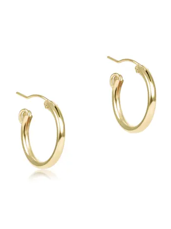 enewton Round Gold 0.5" Post Hoop-4MM Smooth